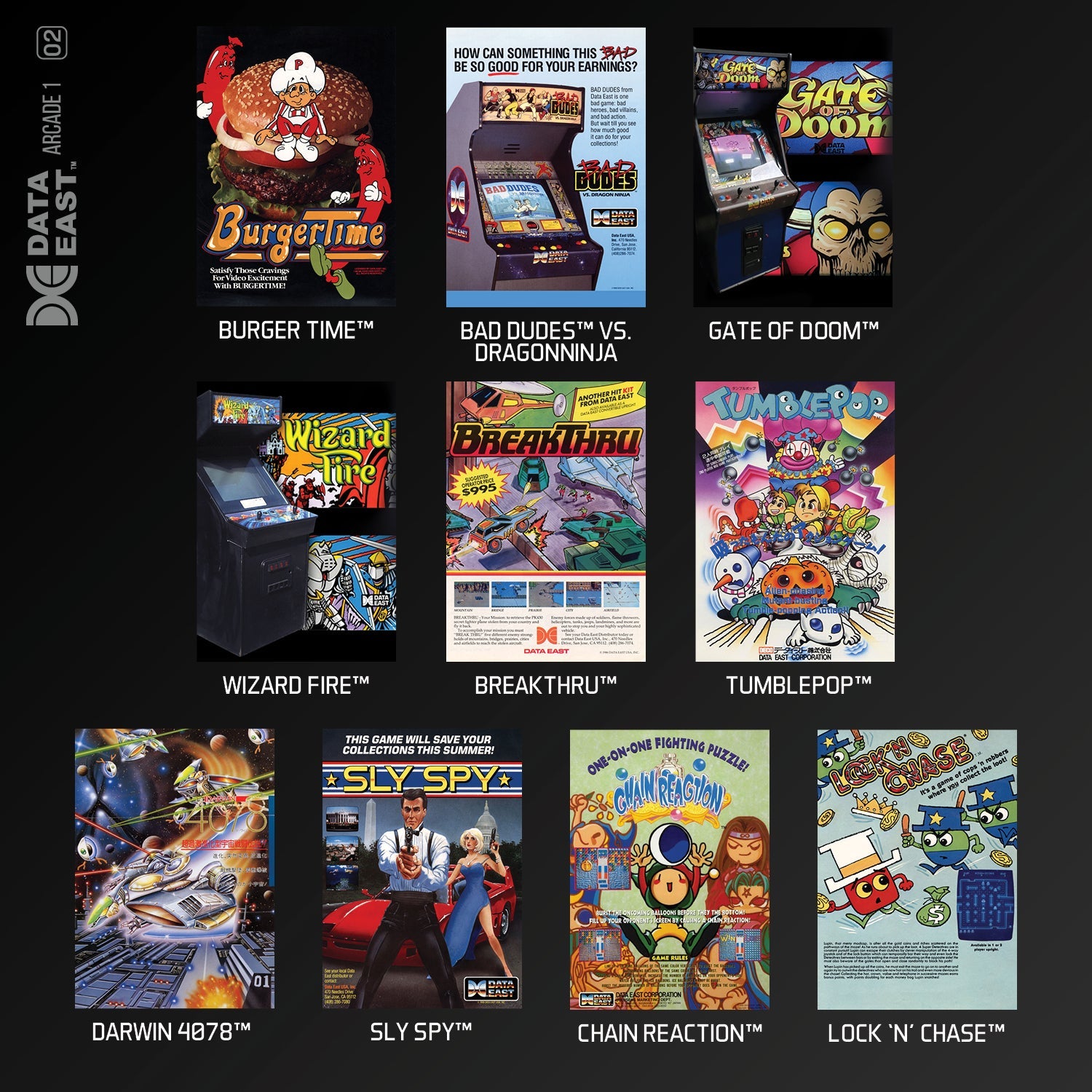 #02 Data East Arcade 1 - Evercade Cartridge