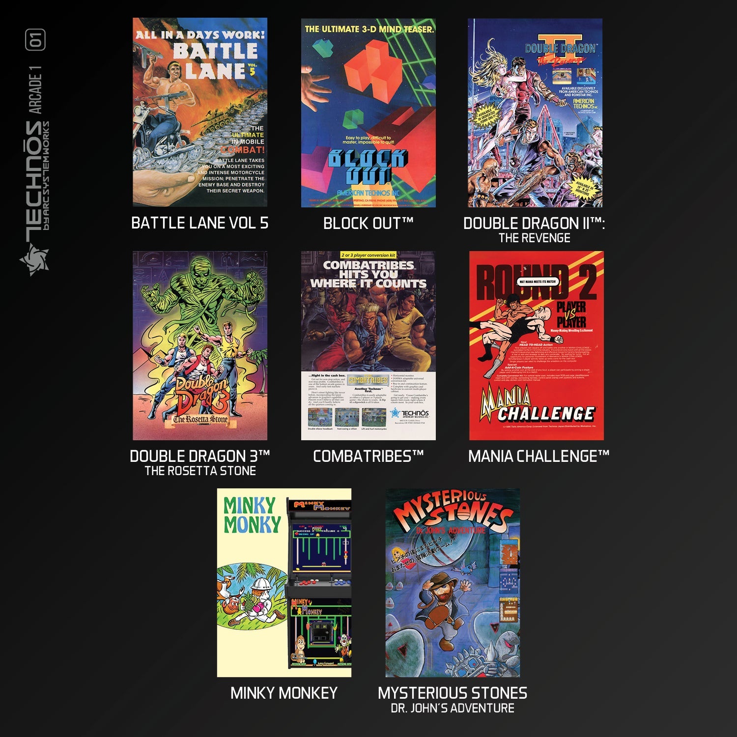 #01 Technos Arcade 1 - Evercade Cartridge