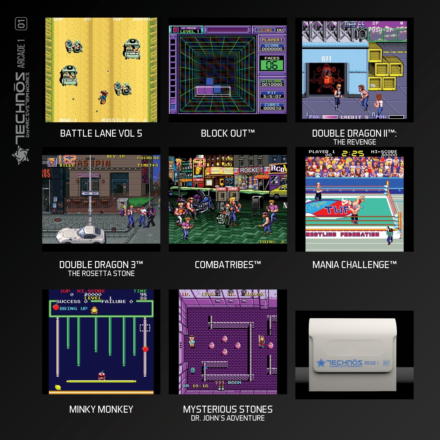 #01 Technos Arcade 1 - Evercade Cartridge